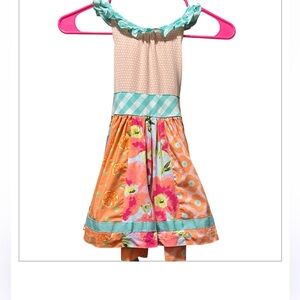 Matilda Jane Orange and Blue Floral Kids Dress